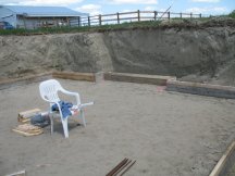 Starting to lay out the forms for the footings