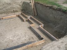 Footings for the garage