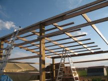 Working on purlins