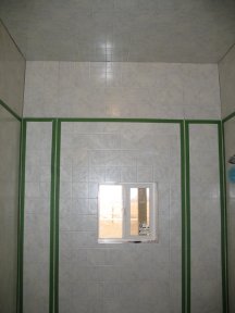 Taping the shower for silicone